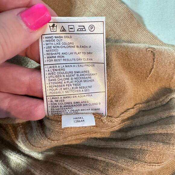 Nike Golf Women's sz Large Tan V-Neck Long Sleeve Knit Sweater Wool Blend - Picture 5 of 9